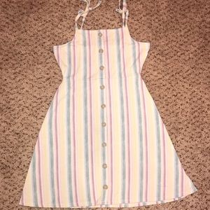 art class Girls Button Front Stripe Dress